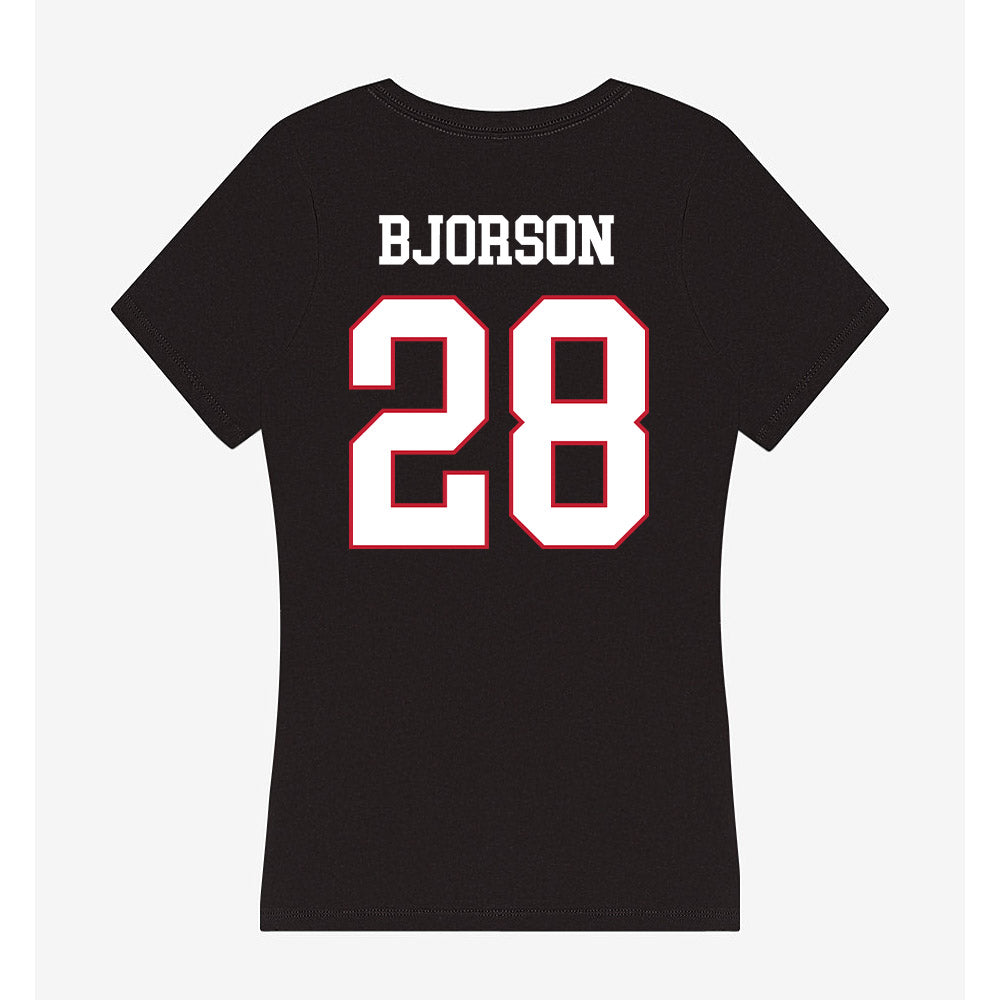 Miami of Ohio - NCAA Football : Andrew Bjorson - Women's V-Neck T-Shirt-1