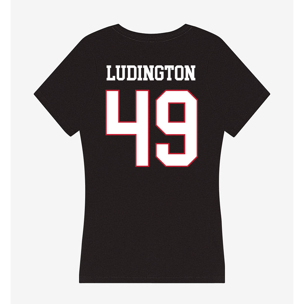 Miami of Ohio - NCAA Football : Anthony Ludington - Women's V-Neck T-Shirt-1