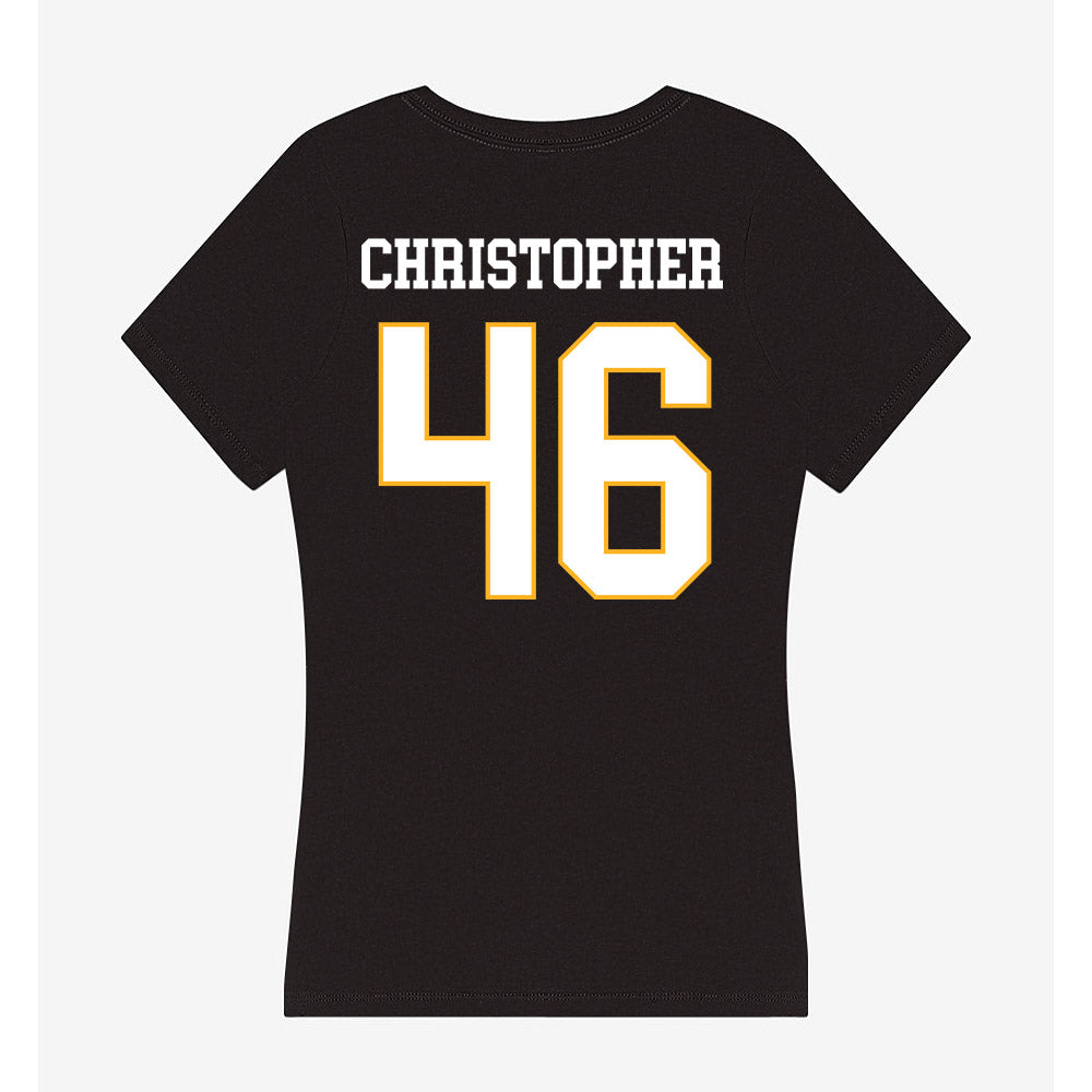 Kennesaw - NCAA Football : Tywon Christopher - Women's V-Neck T-Shirt-1