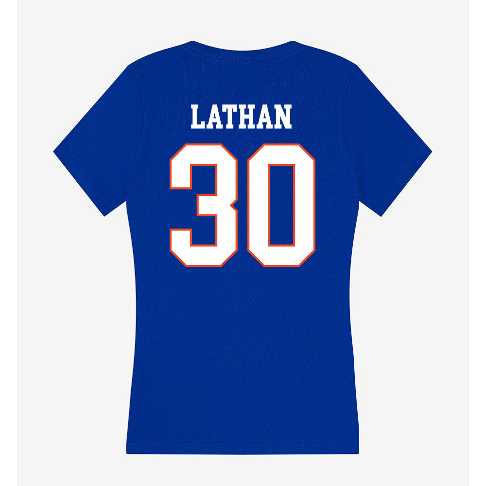 Boise State - NCAA Men's Basketball : Ethan Lathan - Women's V-Neck T-Shirt-1