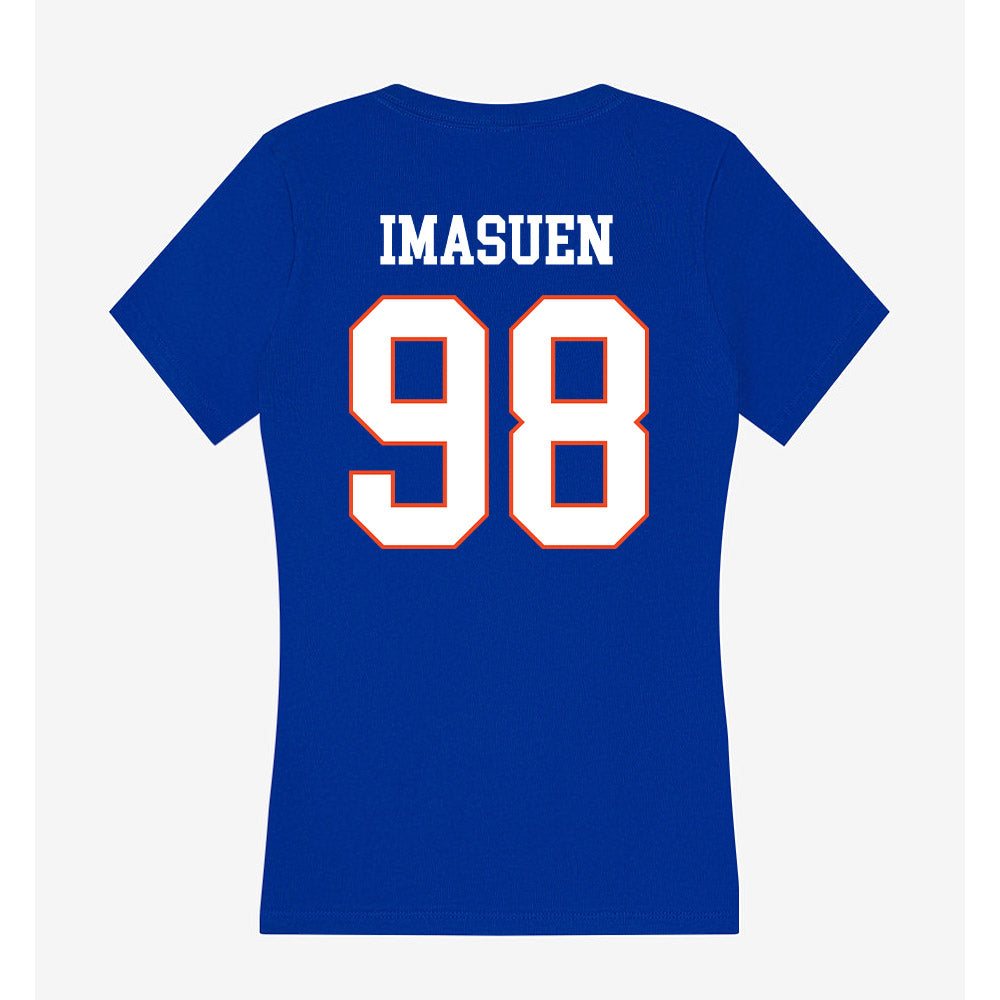 Boise State - NCAA Football : Bethel Imasuen - Women's V-Neck T-Shirt-1
