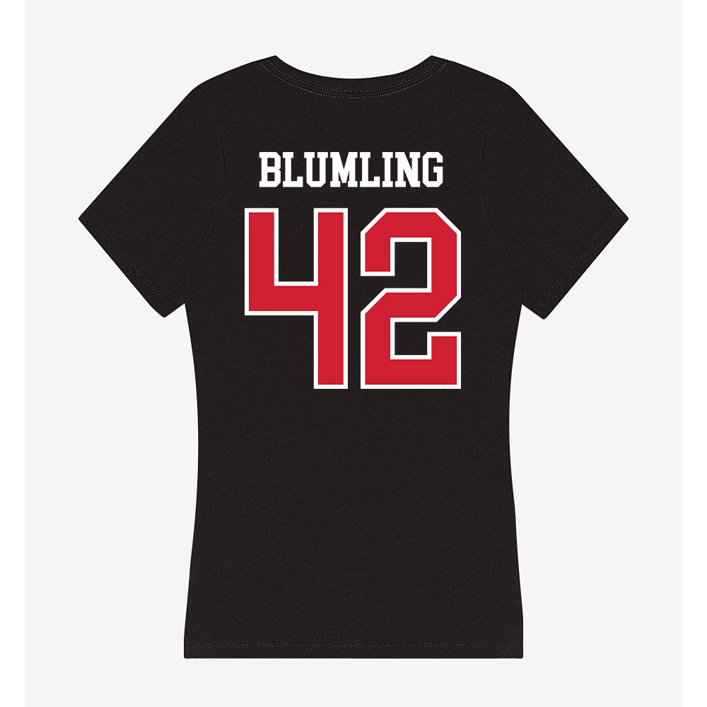 Fresno State - NCAA Football : Lucas Blumling - Women's V-Neck T-Shirt-1