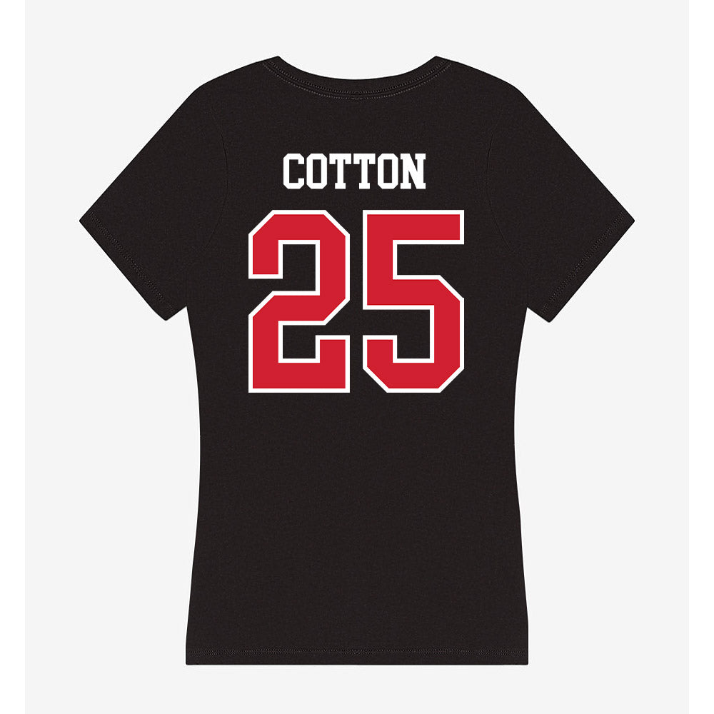 Fresno State - NCAA Football : Keynan Cotton - Women's V-Neck T-Shirt-1