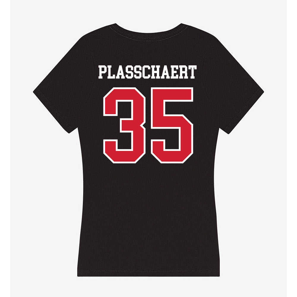 Fresno State - NCAA Baseball : Zach Plasschaert - Women's V-Neck T-Shirt-1