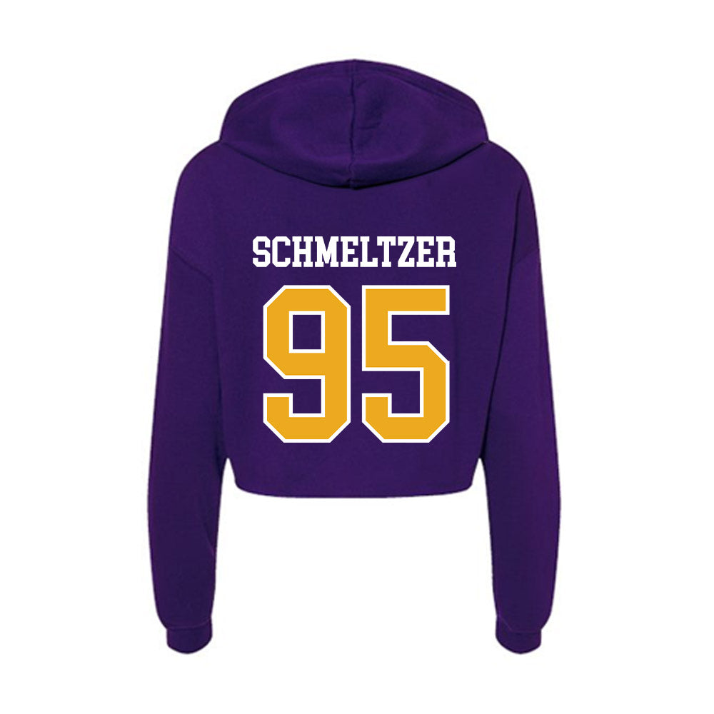 Northern Iowa - NCAA Football : Max Schmeltzer - Women's Crop Fleece Hooded Sweatshirt-1