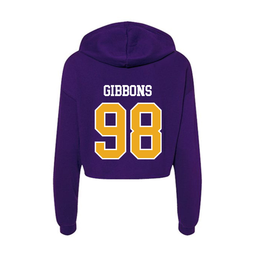Northern Iowa - NCAA Football : Kolby Gibbons - Women's Crop Fleece Hoodie-1