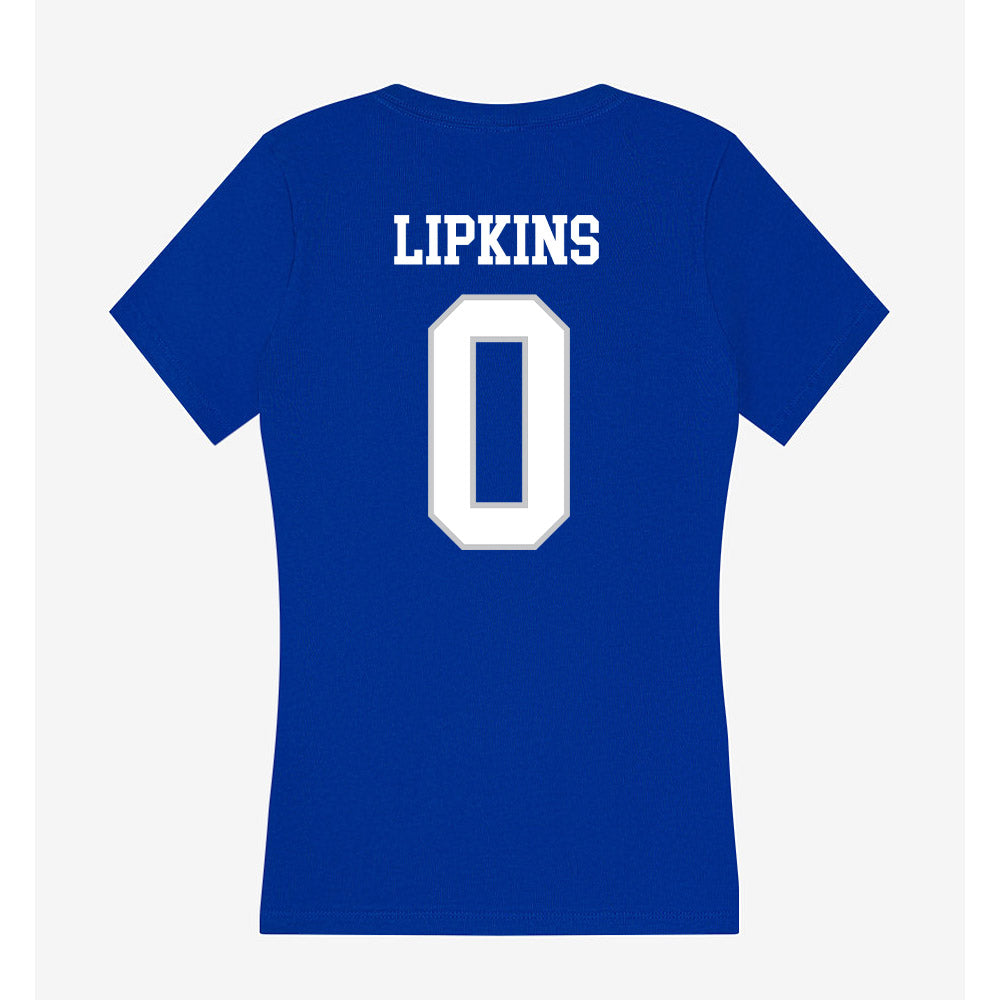 UNC Asheville - NCAA Men's Basketball : JaCorey Lipkins - Women's V-Neck T-Shirt-1