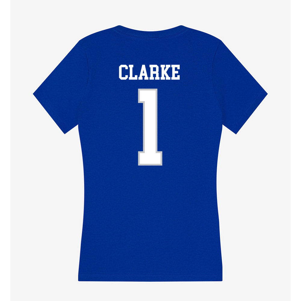 UNC Asheville - NCAA Men's Basketball : Julian Clarke - Women's V-Neck T-Shirt-1