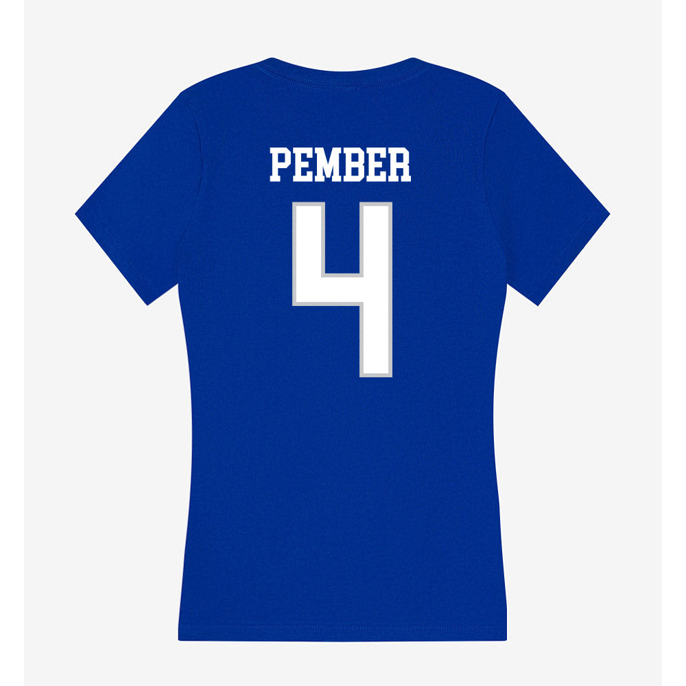 UNC Asheville - NCAA Men's Basketball : Drew Pember - Women's V-Neck T-Shirt-1