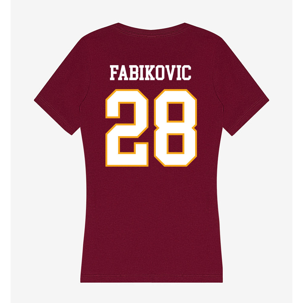 Loyola - NCAA Men's Volleyball : Daniel Fabikovic - Women's V-Neck T-Shirt-1