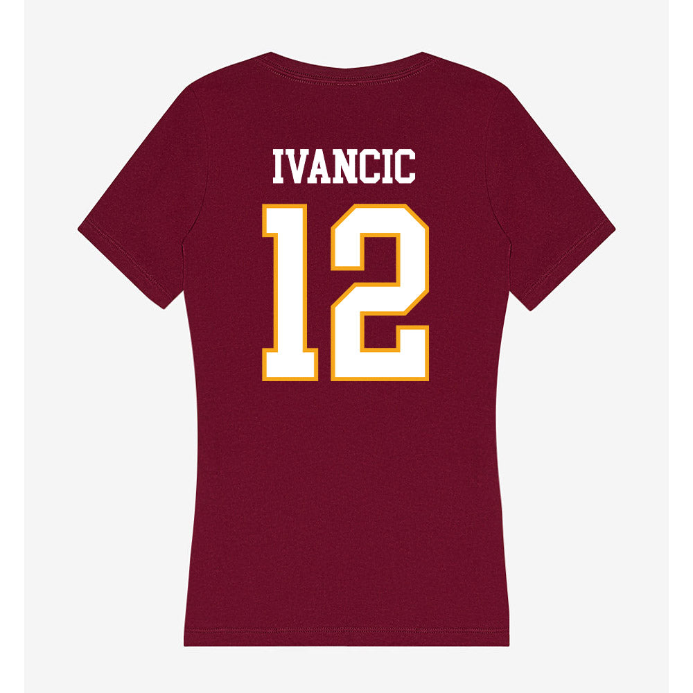 Loyola - NCAA Men's Soccer : Luka Ivancic - Women's V-Neck T-Shirt-1