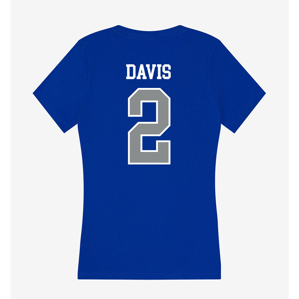 Memphis - NCAA Men's Basketball : Zach Davis - Women's V-Neck T-Shirt-1