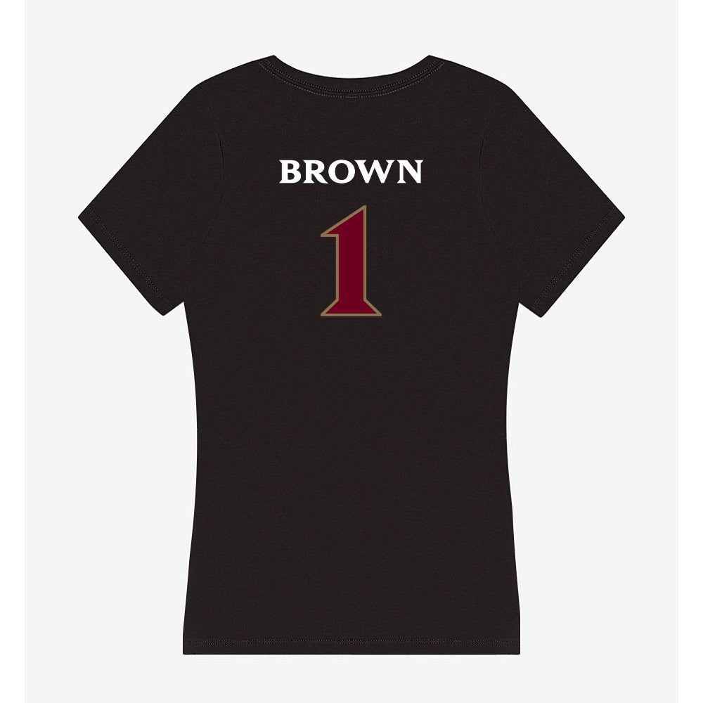 Elon - NCAA Football : Jevean Brown - Women's V-Neck T-Shirt-1