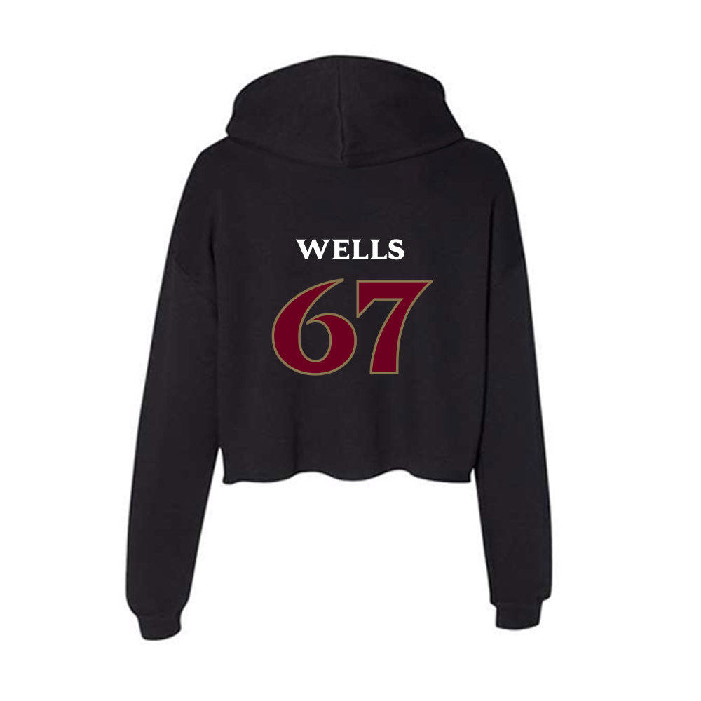 Elon - NCAA Football : Eli Wells - Women's Crop Fleece Hoodie-1