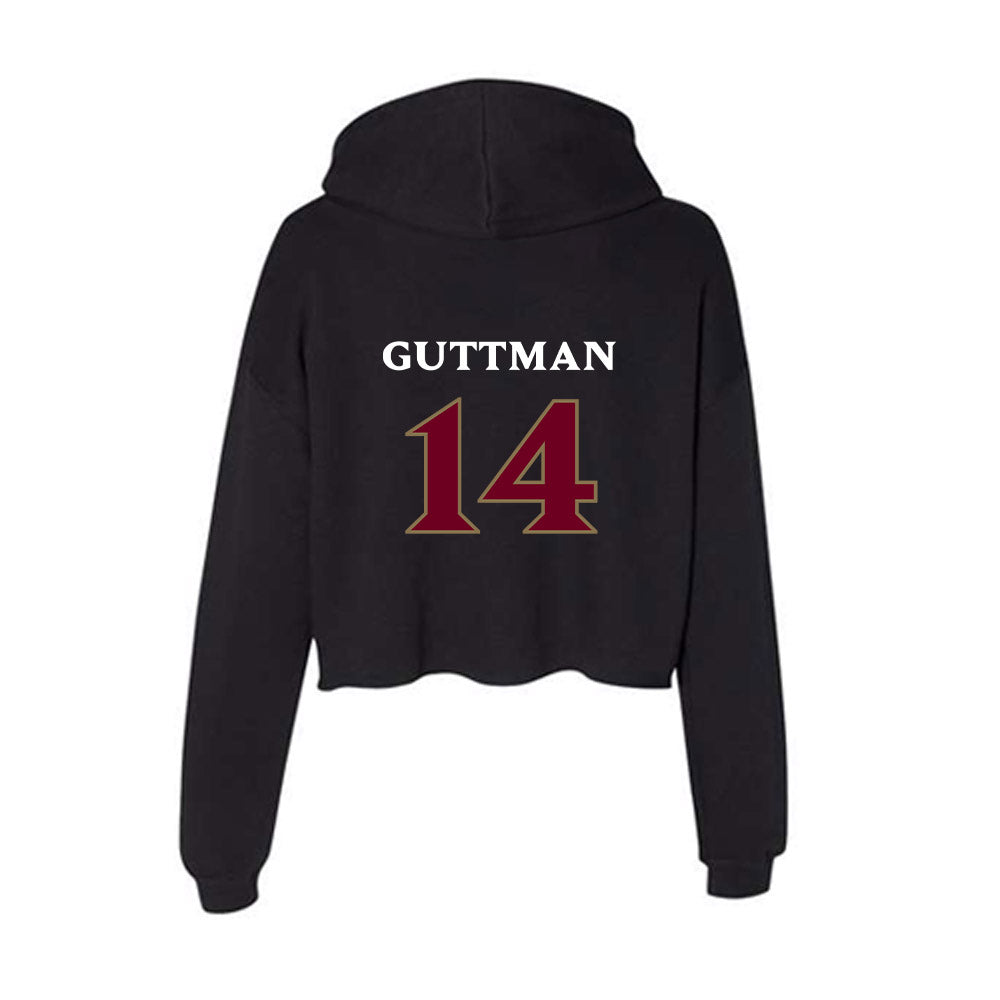 Elon - NCAA Football : Elijah Guttman - Women's Crop Fleece Hoodie-1