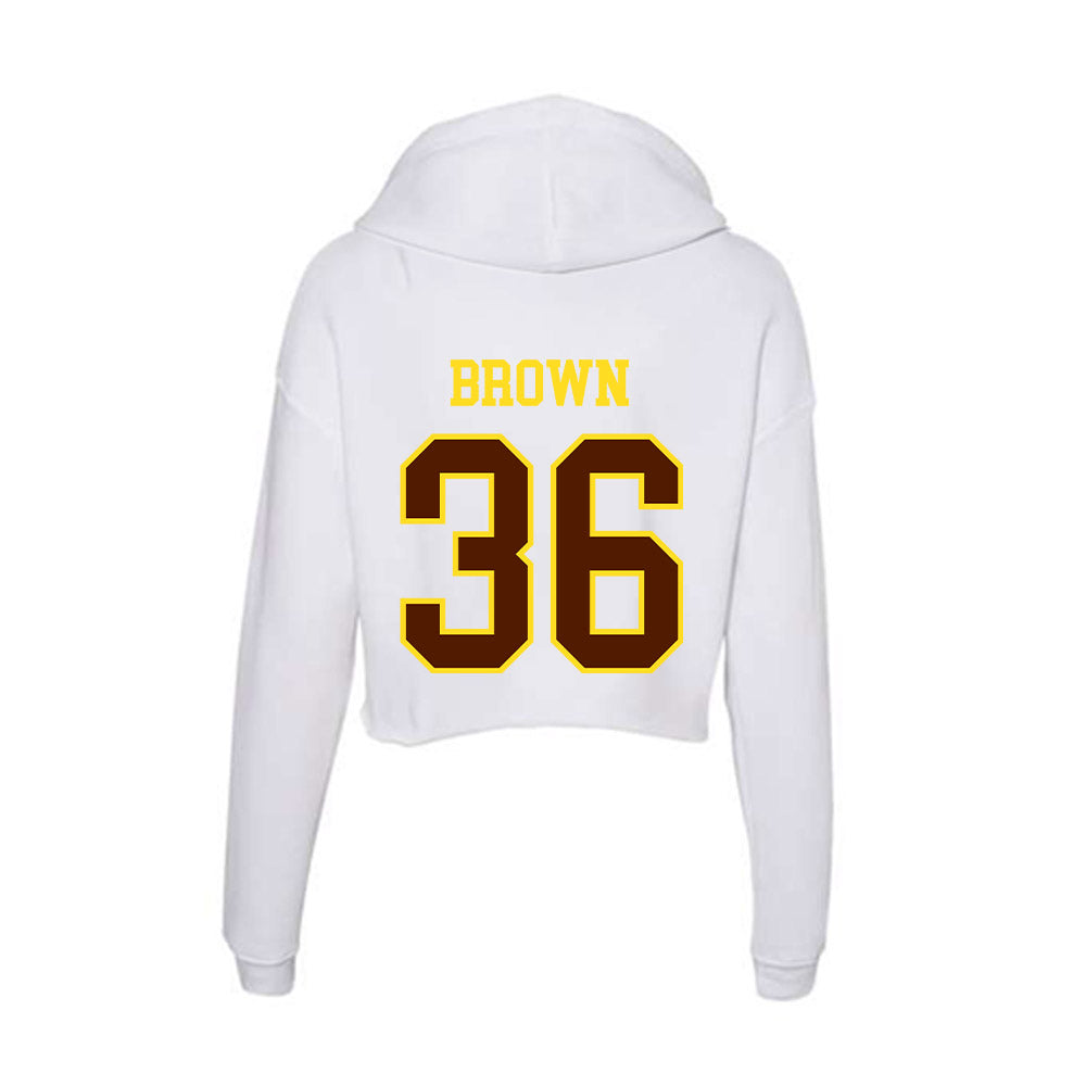 Western Michigan - NCAA Football : Freddy Brown - Women's Crop Fleece Hoodie-1