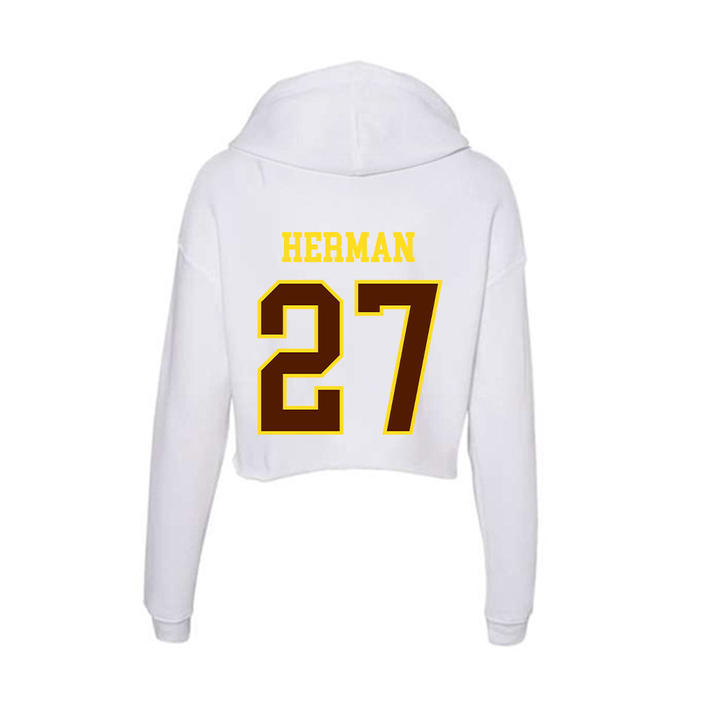 Western Michigan - NCAA Softball : Hannah Herman - Women's Crop Fleece Hoodie-1