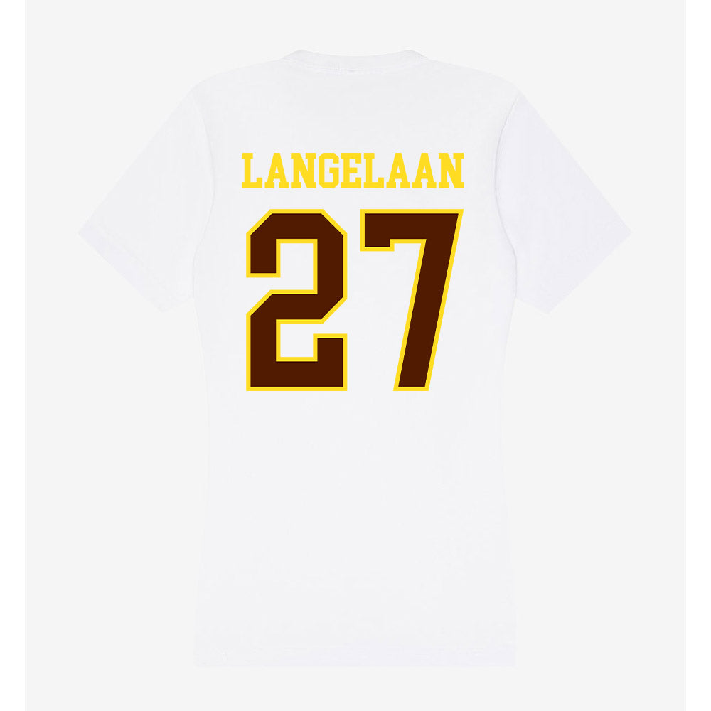 Western Michigan - NCAA Women's Soccer : Brianna Langelaan - Women's V-Neck T-Shirt-1