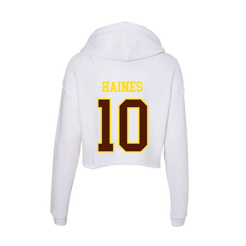 Western Michigan - NCAA Football : Teegan Haines - Women's Crop Fleece Hoodie-1