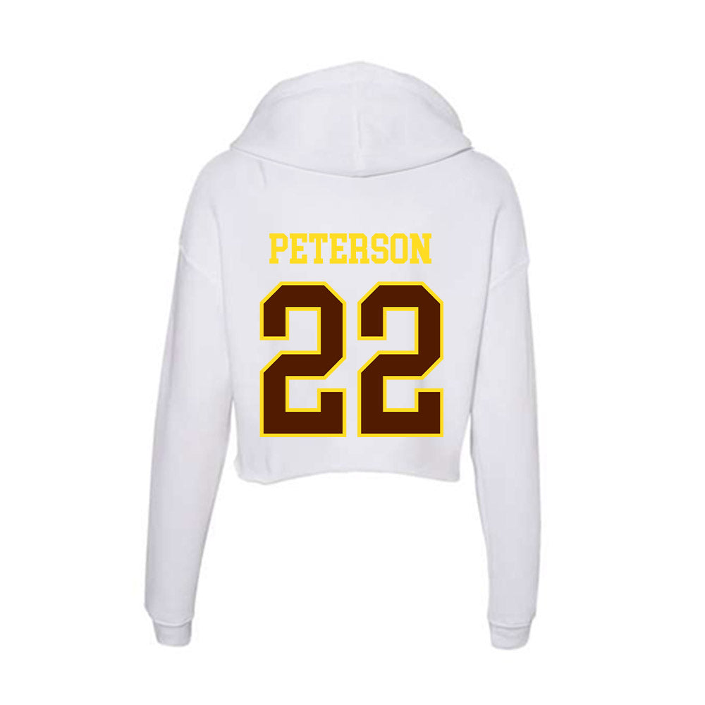 Western Michigan - NCAA Men's Basketball : Declan Peterson - Women's Crop Fleece Hooded Sweatshirt-1