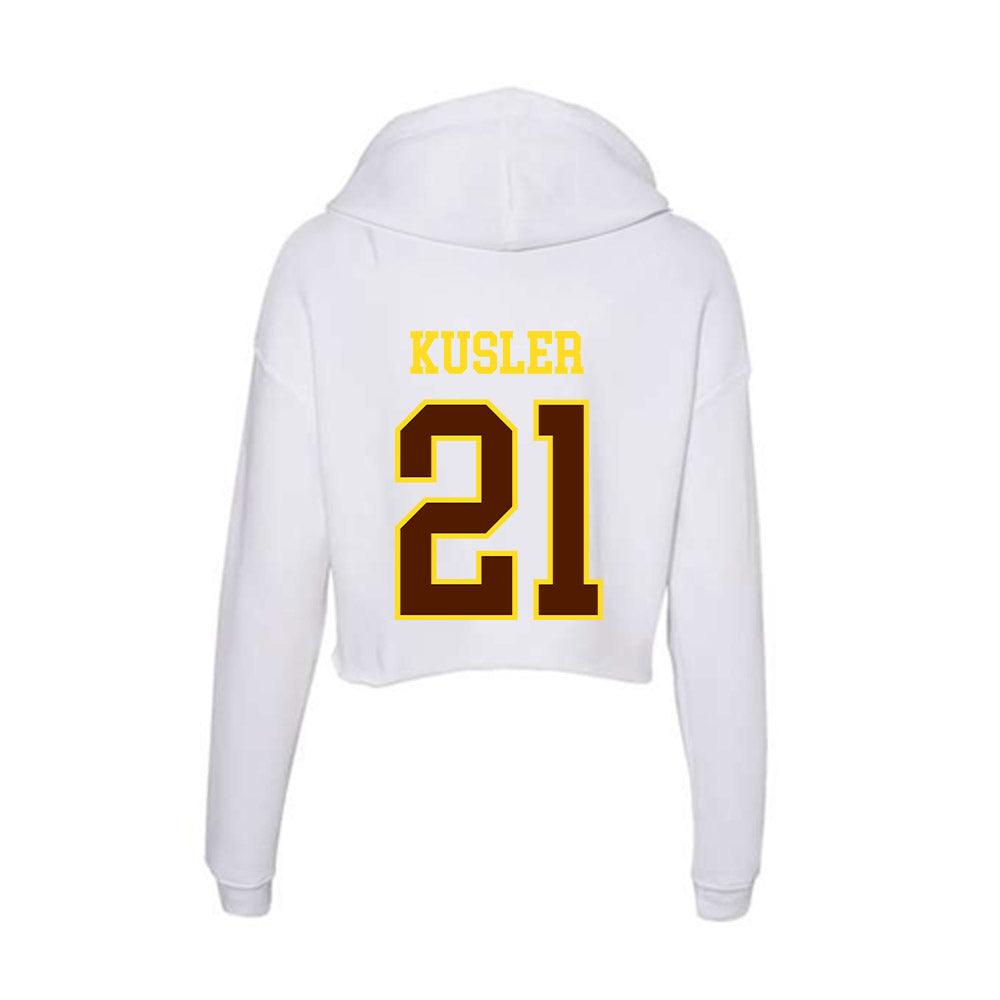 Western Michigan - NCAA Men's Ice Hockey : Ryan Kusler - Women's Crop Fleece Hoodie-1