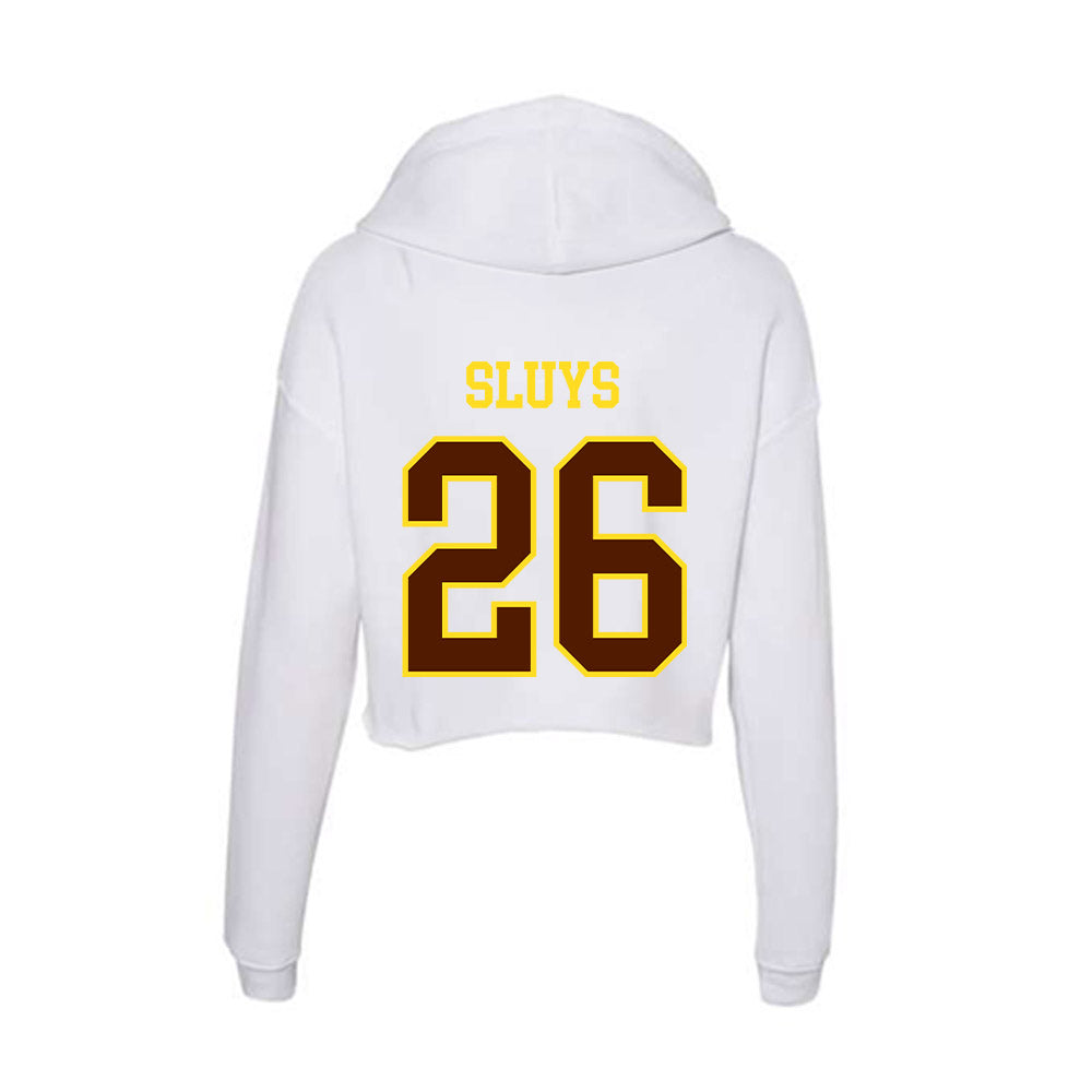 Western Michigan - NCAA Men's Ice Hockey : Jamison Sluys - Women's Crop Fleece Hoodie-1