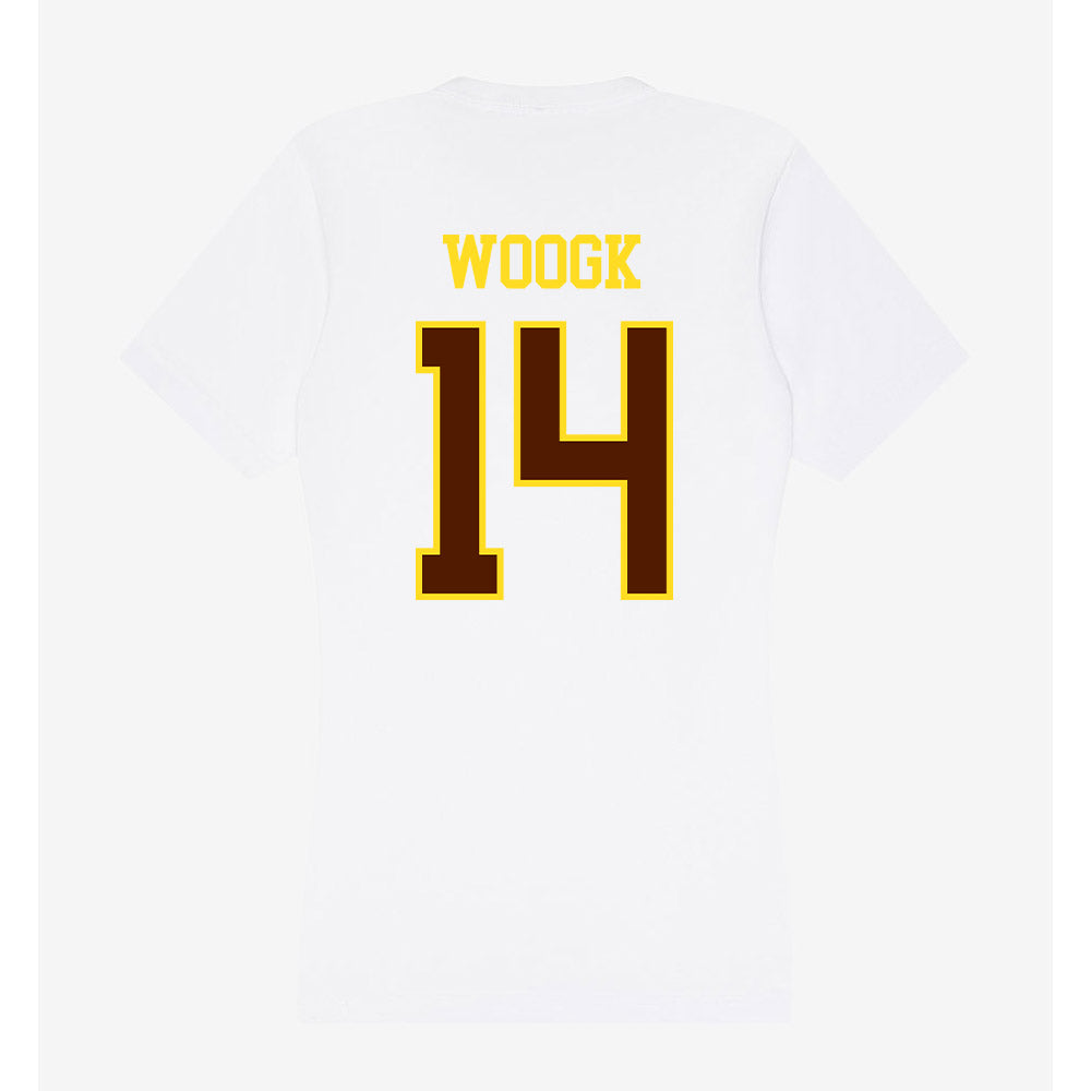 Western Michigan - NCAA Men's Ice Hockey : Colby Woogk - Women's V-Neck T-Shirt-1