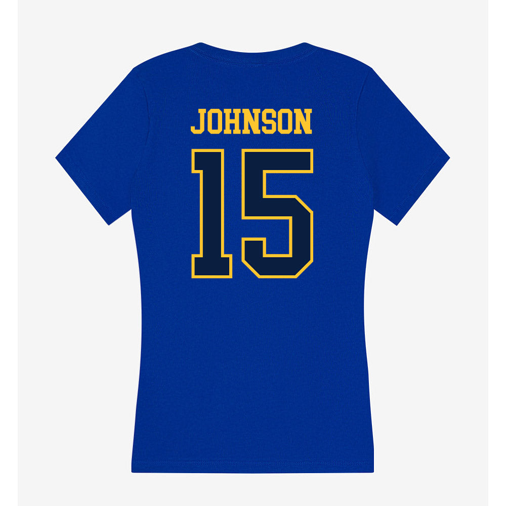 East Tennessee State - NCAA Football : Ewan Johnson - Women's V-Neck T-Shirt-1