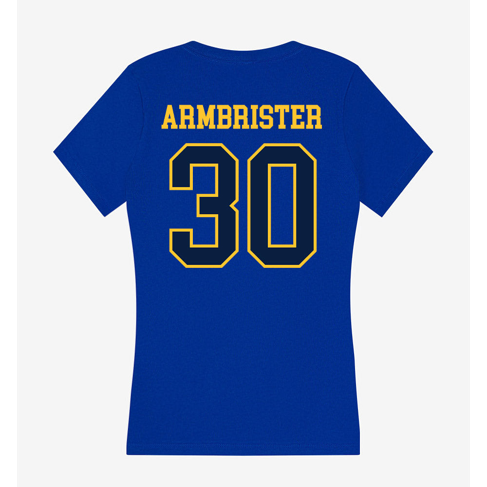 East Tennessee State - NCAA Football : Drew Armbrister - Women's V-Neck T-Shirt-1