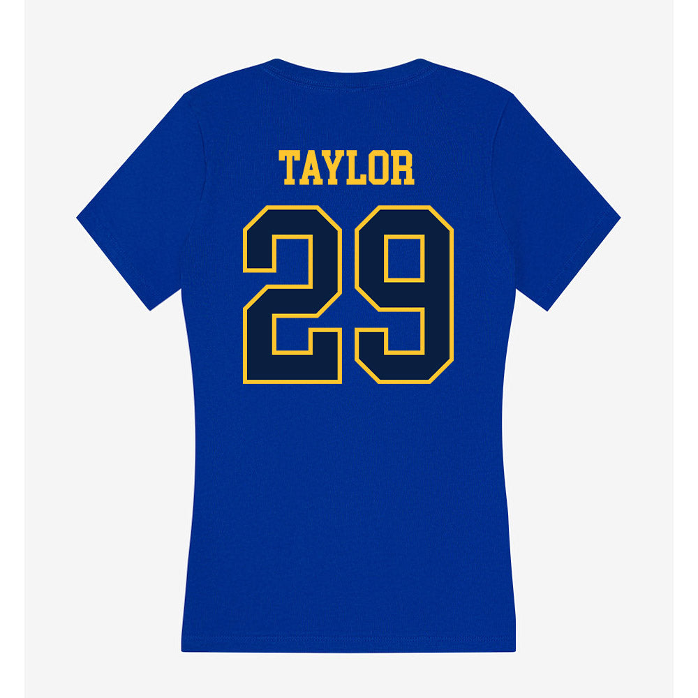 East Tennessee State - NCAA Football : Elijah Taylor - Women's V-Neck T-Shirt-1