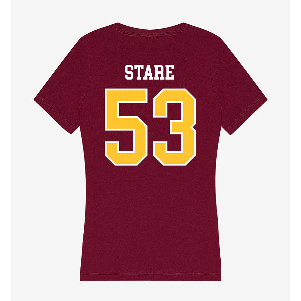 Central Michigan - NCAA Football : Collin Stare - Women's V-Neck T-Shirt-1