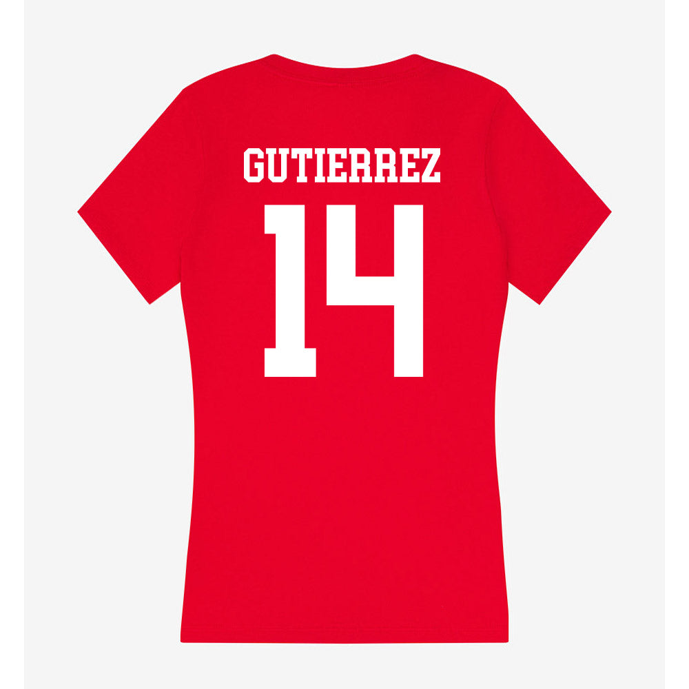 New Mexico - NCAA Football : Melaki Gutierrez - Women's V-Neck T-Shirt-1