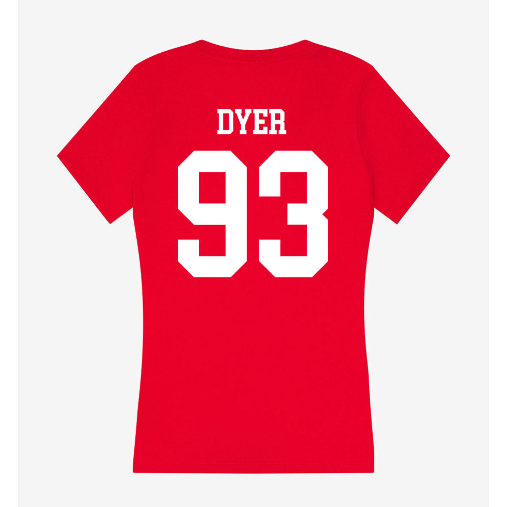 New Mexico - NCAA Football : Deven Dyer - Women's V-Neck T-Shirt-1