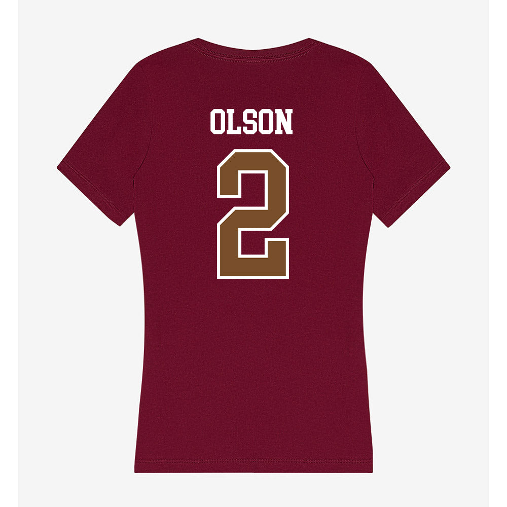 Montana - NCAA Women's Soccer : Grace Olson - Women's V-Neck T-Shirt-1
