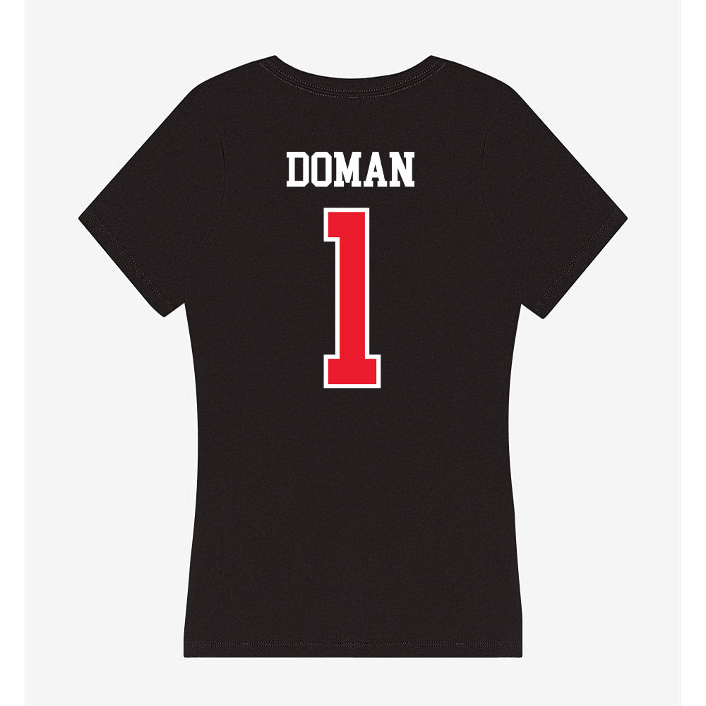 Southern Utah - NCAA Women's Basketball : Kortney Doman - Women's V-Neck T-Shirt-1