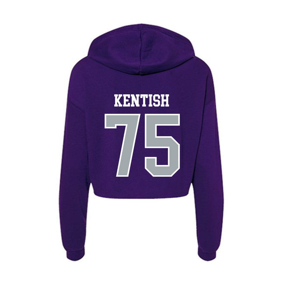UAlbany - NCAA Football : Sean Kentish - Women's Crop Fleece Hooded Sweatshirt-1