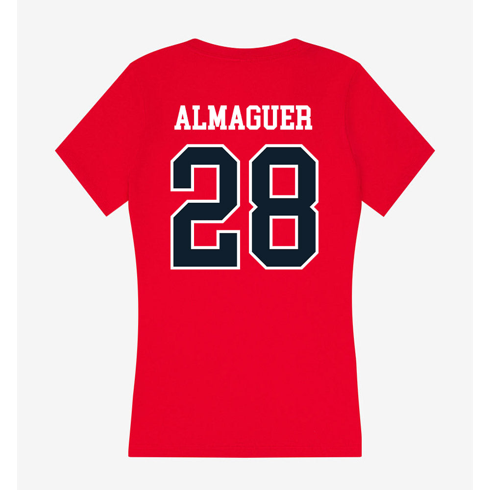 Dallas Baptist - NCAA Men's Soccer : Geovanni Almaguer - Women's V-Neck T-Shirt-1