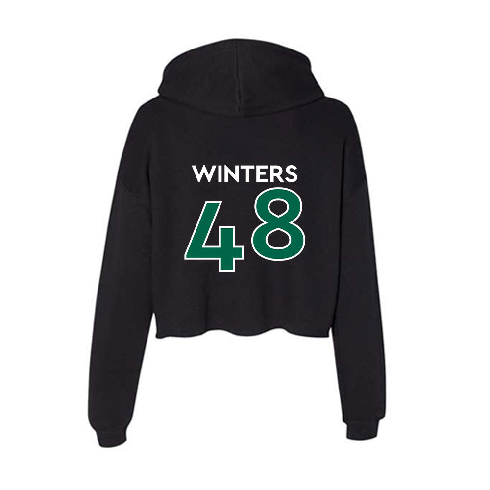 Illinois Wesleyan - NCAA Football : Deon Winters - Women's Crop Fleece Hooded Sweatshirt-1