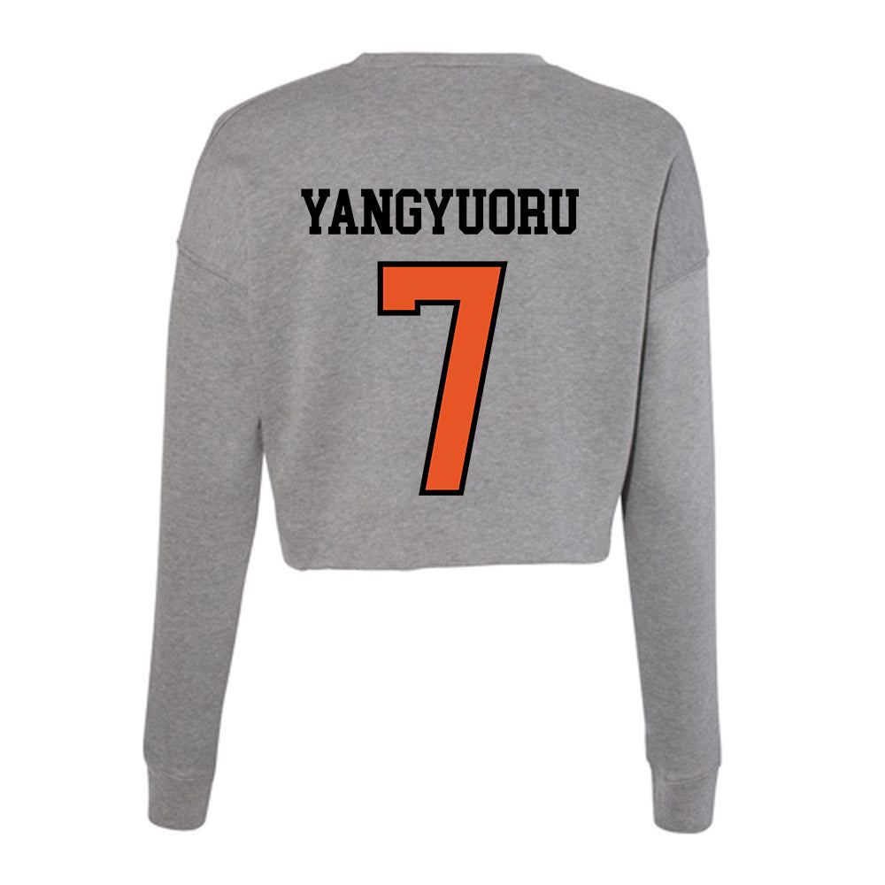 Pacific - NCAA Men's Soccer : Josephat Yangyuoru - Women's Cropped Crew Fleece-1
