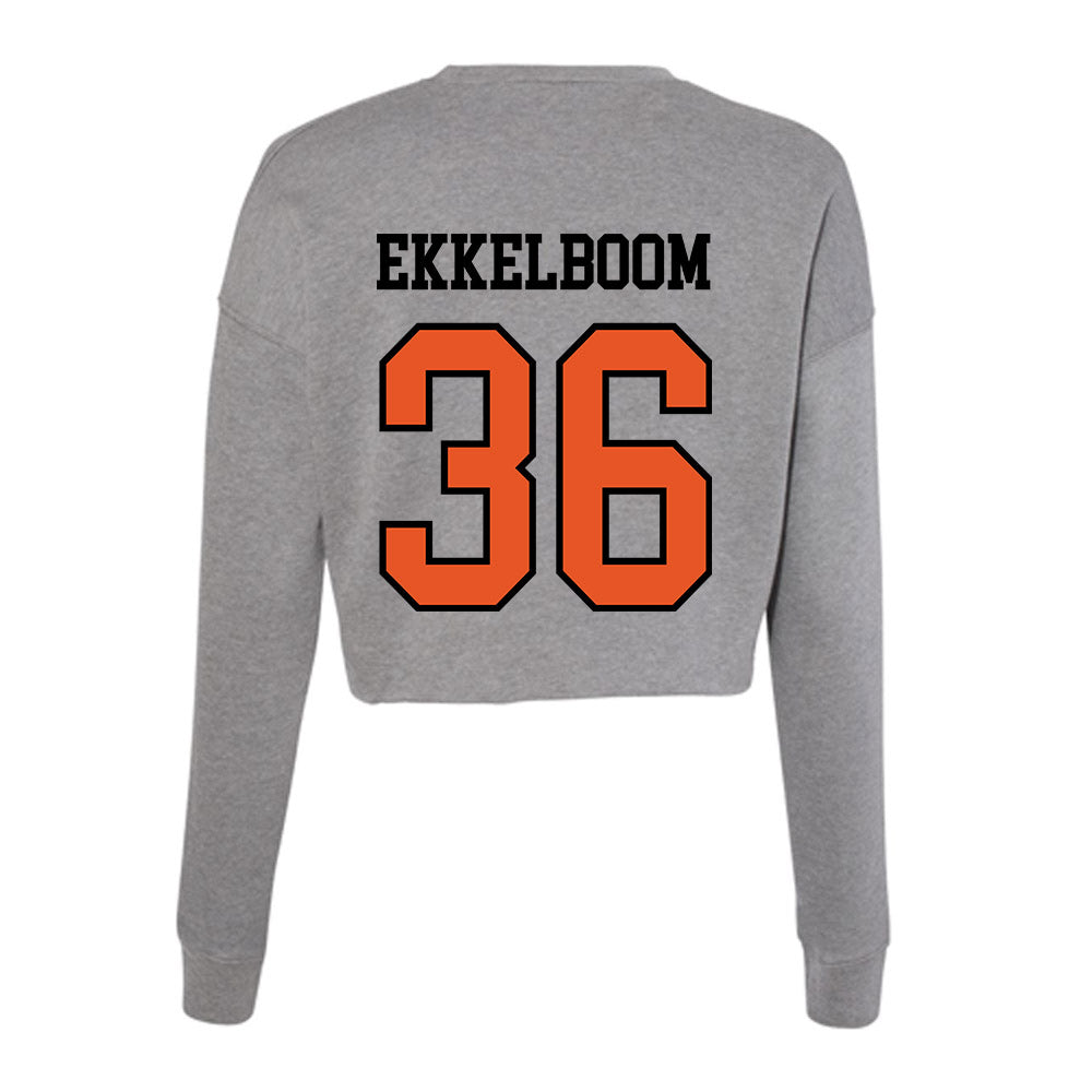 Pacific - NCAA Baseball : Jaren Ekkelboom - Women's Cropped Crew Fleece-1