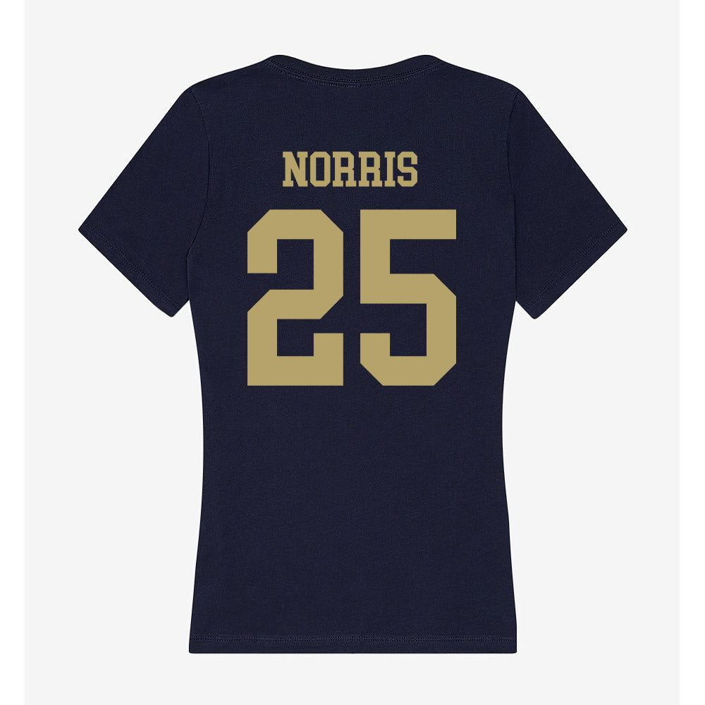 UC Davis - NCAA Women's Basketball : Megan Norris - Women's V-Neck T-Shirt-1