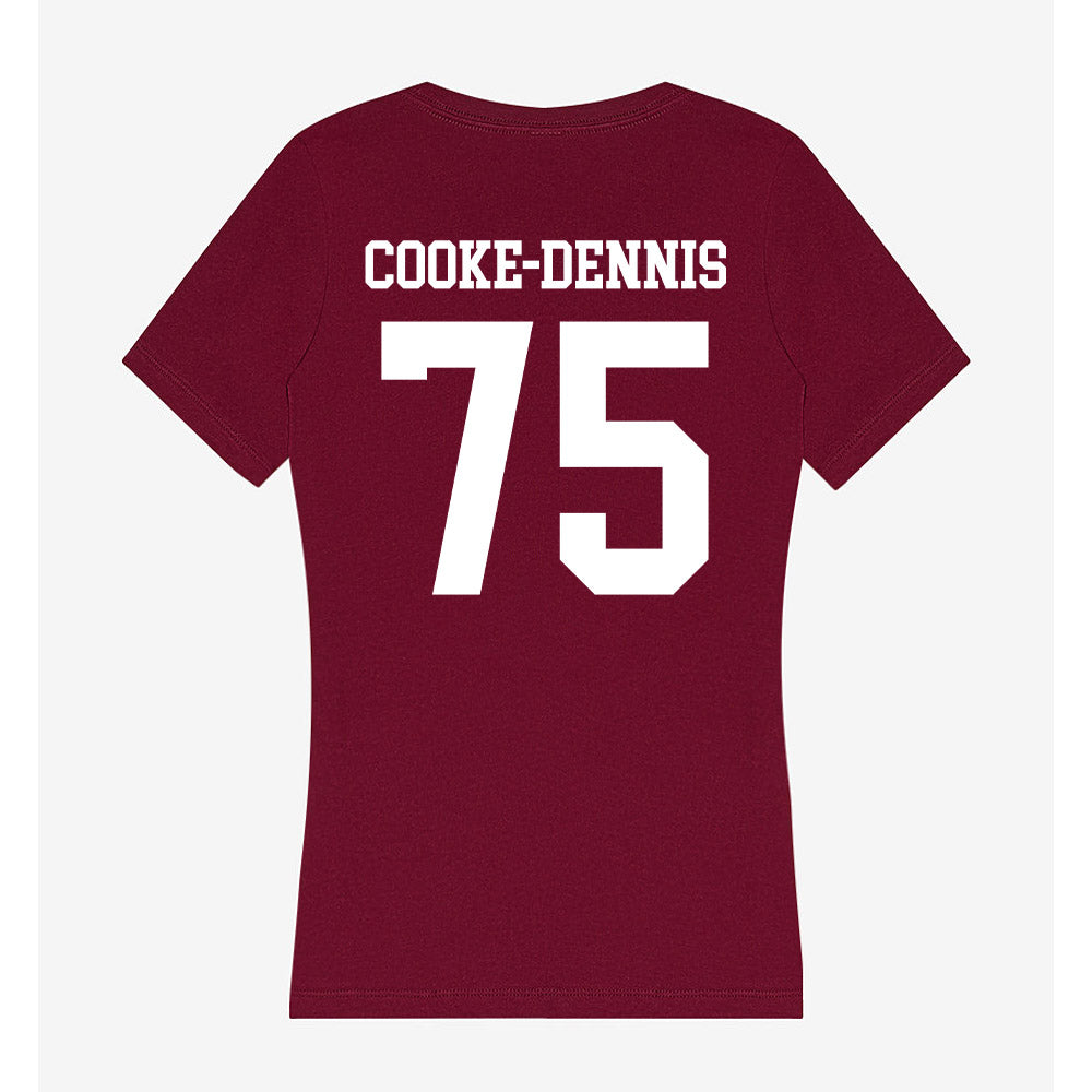 SIU Carbondale - NCAA Football : Tristan Cooke-Dennis - Women's V-Neck T-Shirt-1