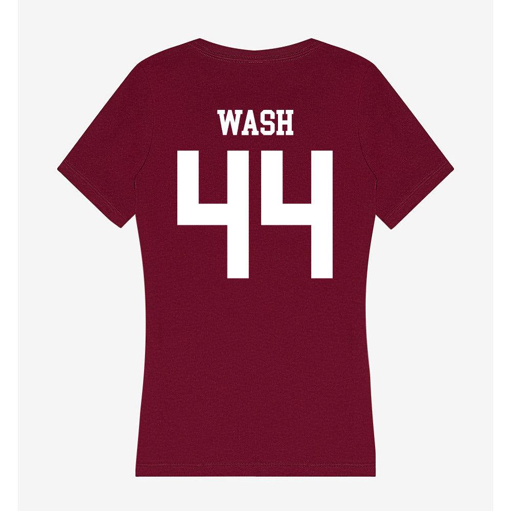 SIU Carbondale - NCAA Football : Miles Wash - Women's V-Neck T-Shirt-1