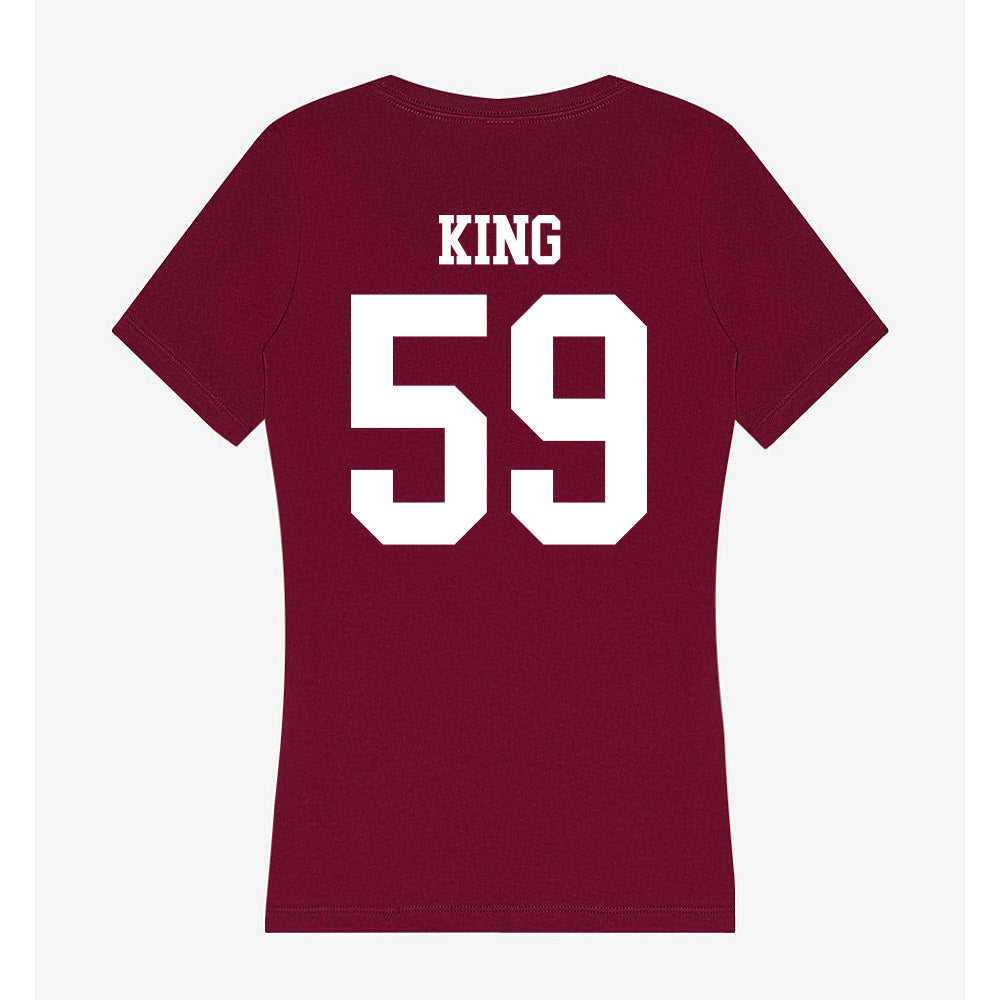 SIU Carbondale - NCAA Football : Brennan King - Women's V-Neck T-Shirt-1
