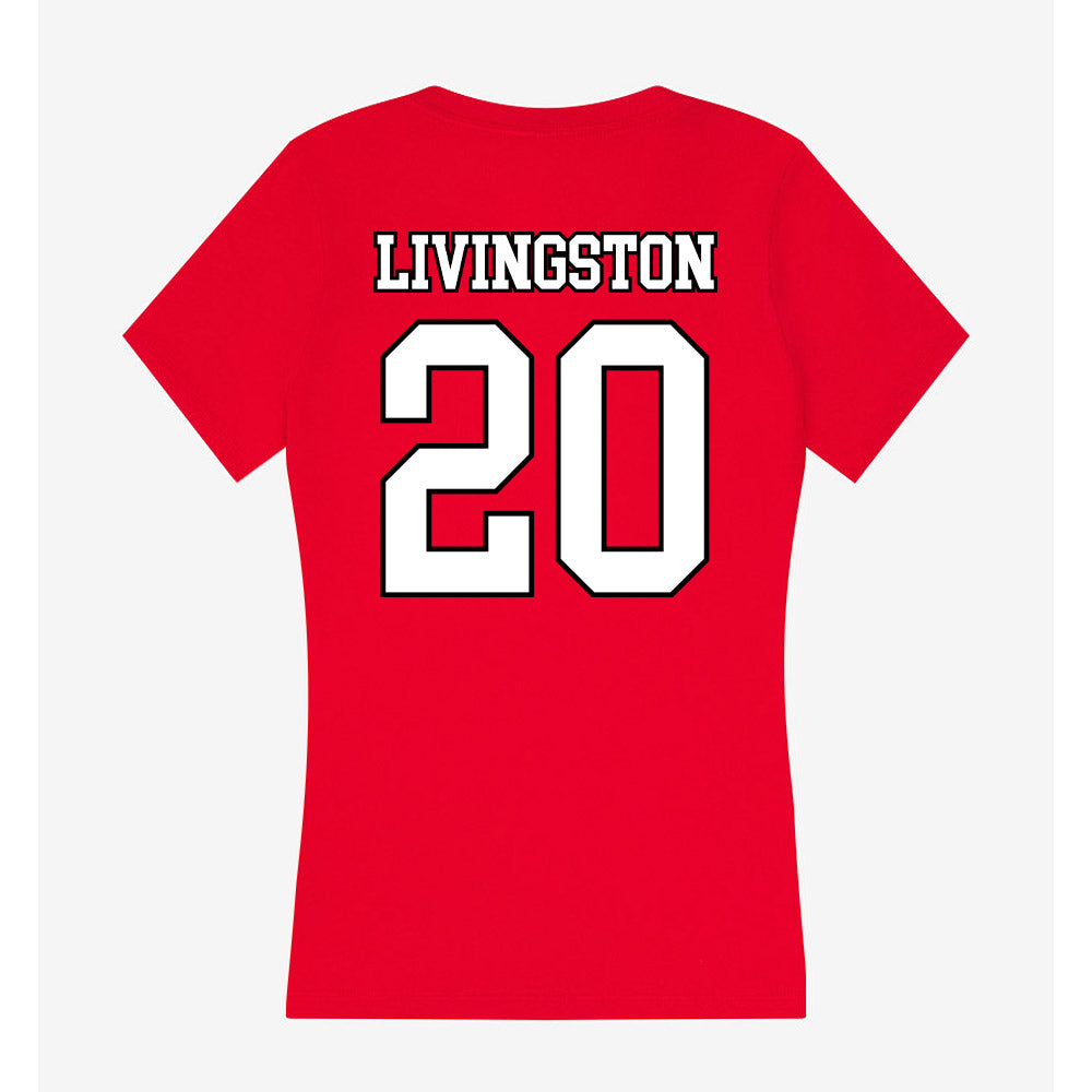 Youngstown State - NCAA Men's Basketball : Jamar Livingston - Women's V-Neck T-Shirt-1