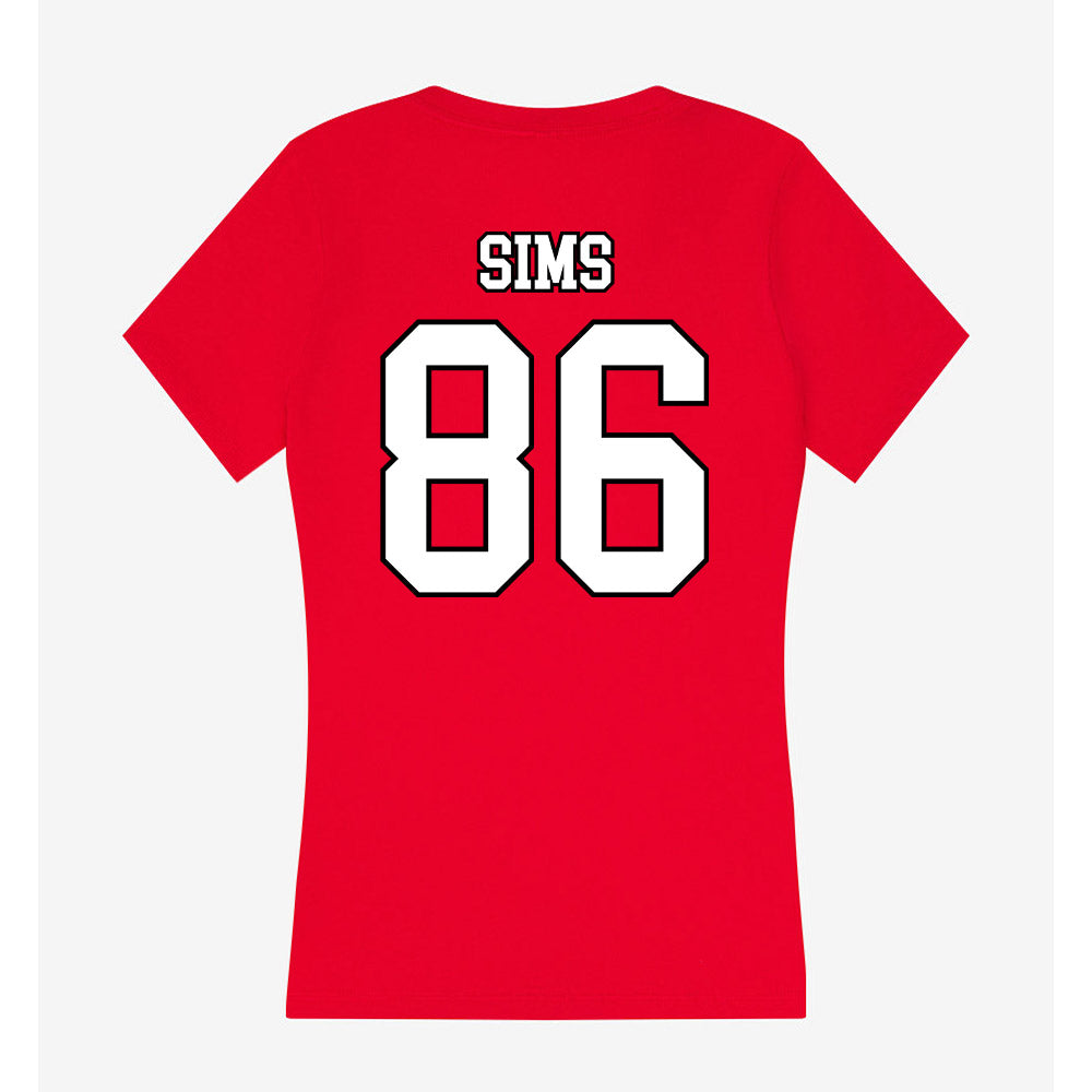 Youngstown State - NCAA Football : Stephen Sims - Women's V-Neck T-Shirt-1