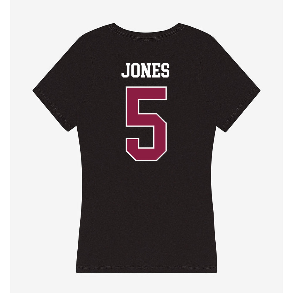 Virginia Tech - NCAA Men's Basketball : SinCere Jones - Women's V-Neck T-Shirt-1