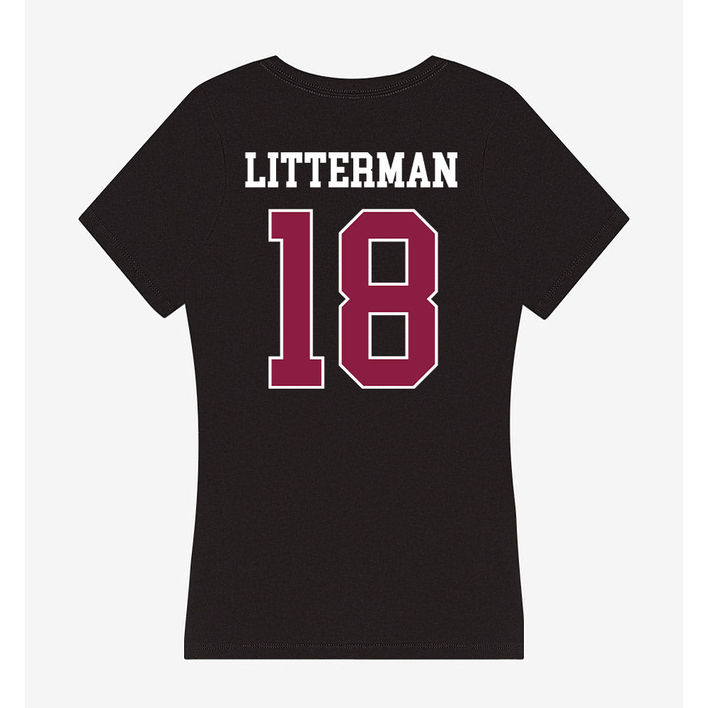 Virginia Tech - NCAA Baseball : Hudson Litterman - Women's V-Neck T-Shirt-1