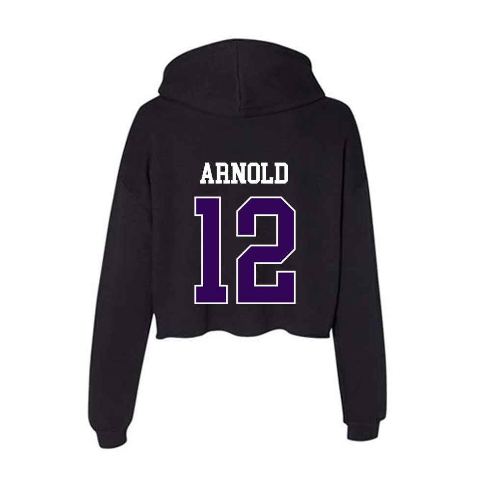 Kansas State - NCAA Baseball : Aaron Arnold - Women's Crop Fleece Hoodie-1