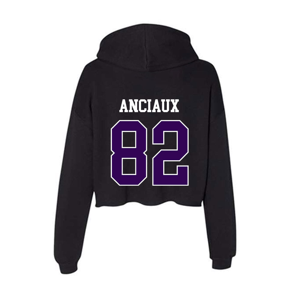 Kansas State - NCAA Football : Will Anciaux - Women's Crop Fleece Hoodie-1